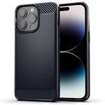 Custodia morbida in TPU in fibra di carbonio con trama spazzolata serie MOFI Gentleness, For iPhone 14, For iPhone 14 Pro, For iPhone 14 Plus, For iPhone 14 Pro Max