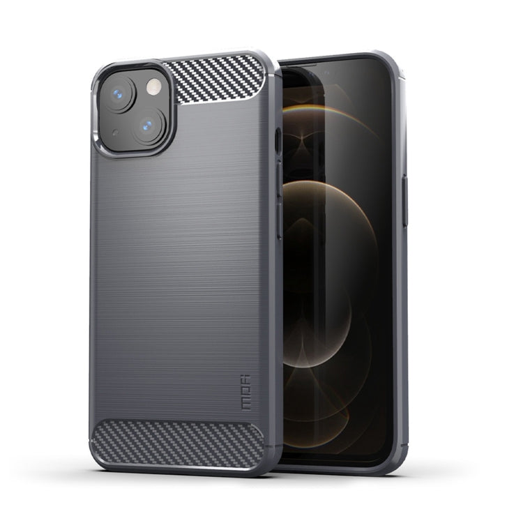 Custodia morbida in TPU in fibra di carbonio con trama spazzolata serie MOFI Gentleness, For iPhone 14, For iPhone 14 Pro, For iPhone 14 Plus, For iPhone 14 Pro Max