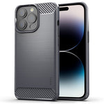 Custodia morbida in TPU in fibra di carbonio con trama spazzolata serie MOFI Gentleness, For iPhone 14, For iPhone 14 Pro, For iPhone 14 Plus, For iPhone 14 Pro Max