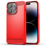 Custodia morbida in TPU in fibra di carbonio con trama spazzolata serie MOFI Gentleness, For iPhone 14, For iPhone 14 Pro, For iPhone 14 Plus, For iPhone 14 Pro Max