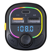 C28 Kit vivavoce per auto con luce d'atmosfera a ricarica rapida Trasmettitore FM stereo per lettore Mp3 per auto, C28