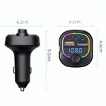C28 Kit vivavoce per auto con luce d'atmosfera a ricarica rapida Trasmettitore FM stereo per lettore Mp3 per auto, C28