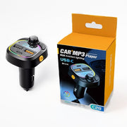 C28 Kit vivavoce per auto con luce d'atmosfera a ricarica rapida Trasmettitore FM stereo per lettore Mp3 per auto, C28