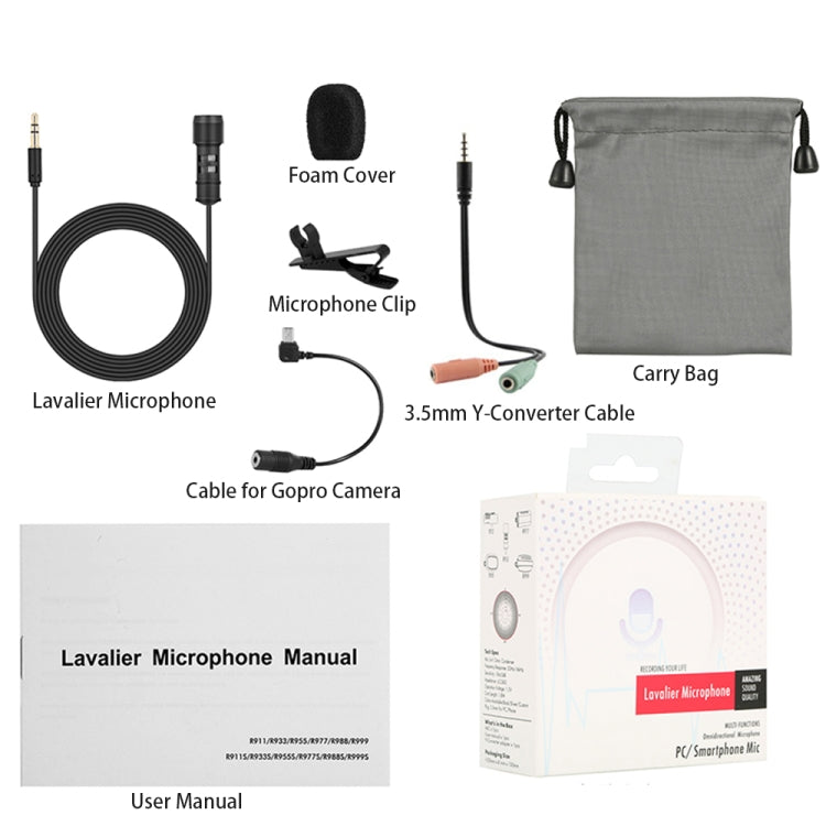 Microfono lavalier cablato Yanmai R955 3,5 mm