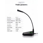 Microfono da tavolo a collo d'oca USB Yanmai G25 RGB