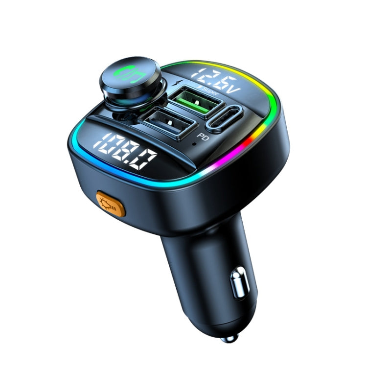 Trasmettitore FM Bluetooth 5.0 per auto C22 Display a tensione luminosa a LED QC 3.0 Caricatore PD, C22