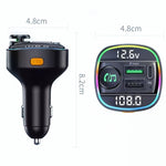 Trasmettitore FM Bluetooth 5.0 per auto C22 Display a tensione luminosa a LED QC 3.0 Caricatore PD, C22
