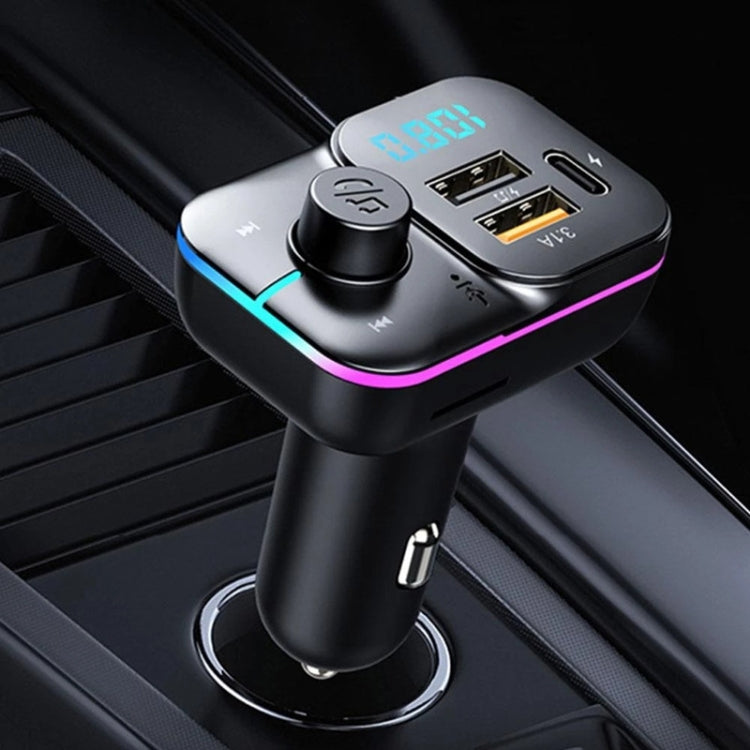 C24 Lettore MP3 Bluetooth per auto Ricarica rapida Trasmettitore FM Vivavoce wireless, C24