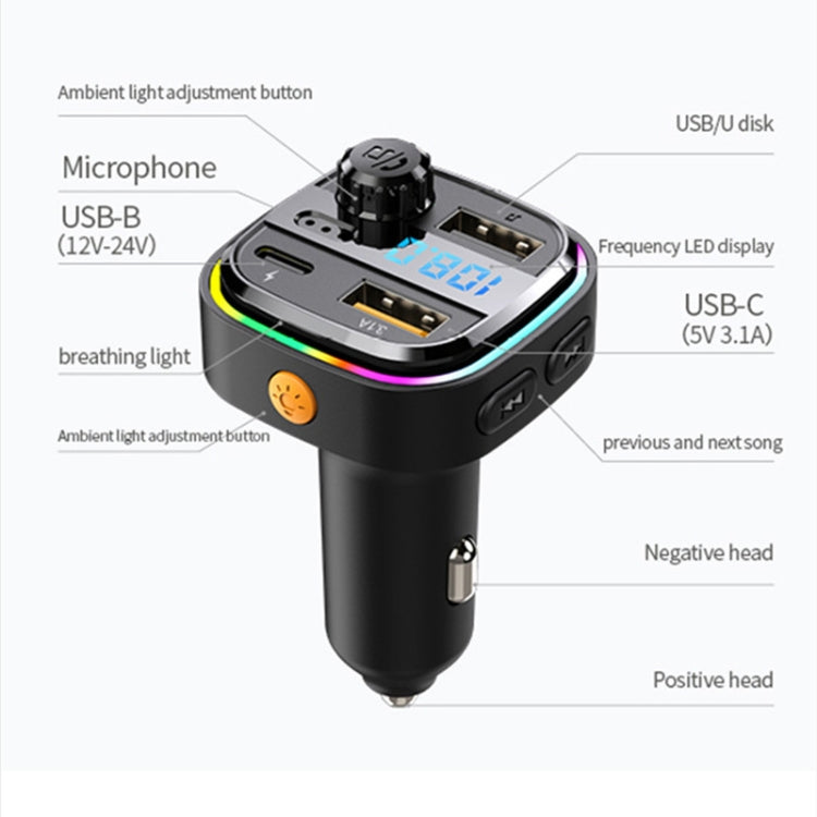 C26 Trasmettitore Bluetooth per auto Lettore audio vivavoce Caricatore per auto doppio USB, C26