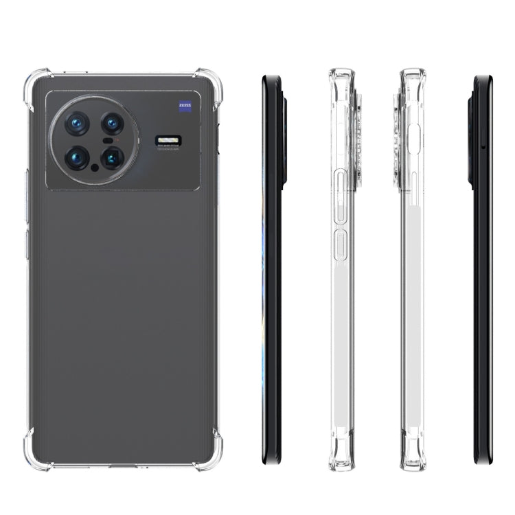 Per vivo X Note 5G JSM Custodia per telefono antiscivolo antiurto con airbag in TPU trasparente, For vivo X Note 5G