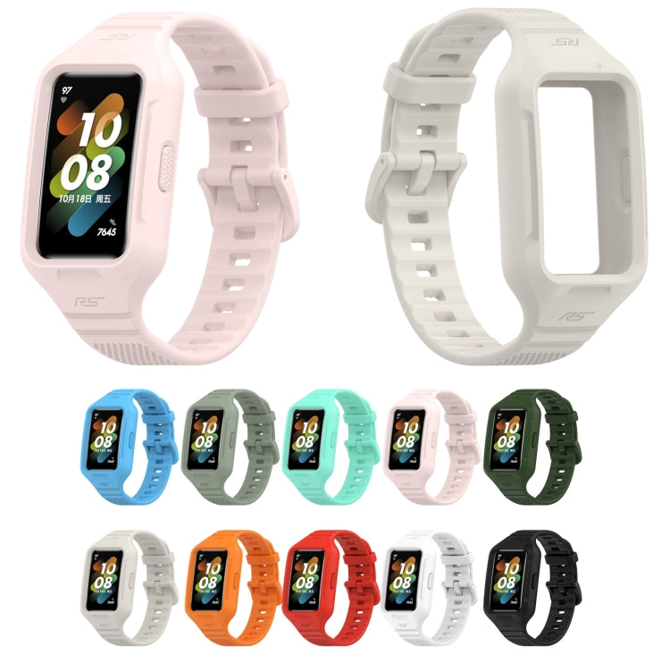 Cinturino integrato in silicone tinta unita, For Huawei Band 8 / 7