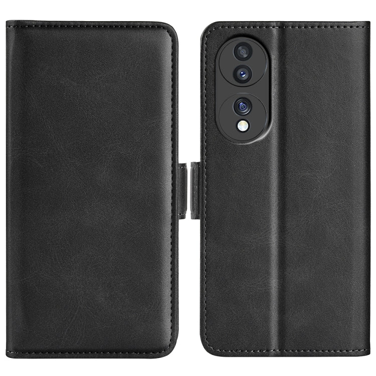 Per Honor 70 Custodia per cellulare in pelle con fibbia magnetica a doppio lato, Black, Yellow, Brown, Dark Blue, Red
