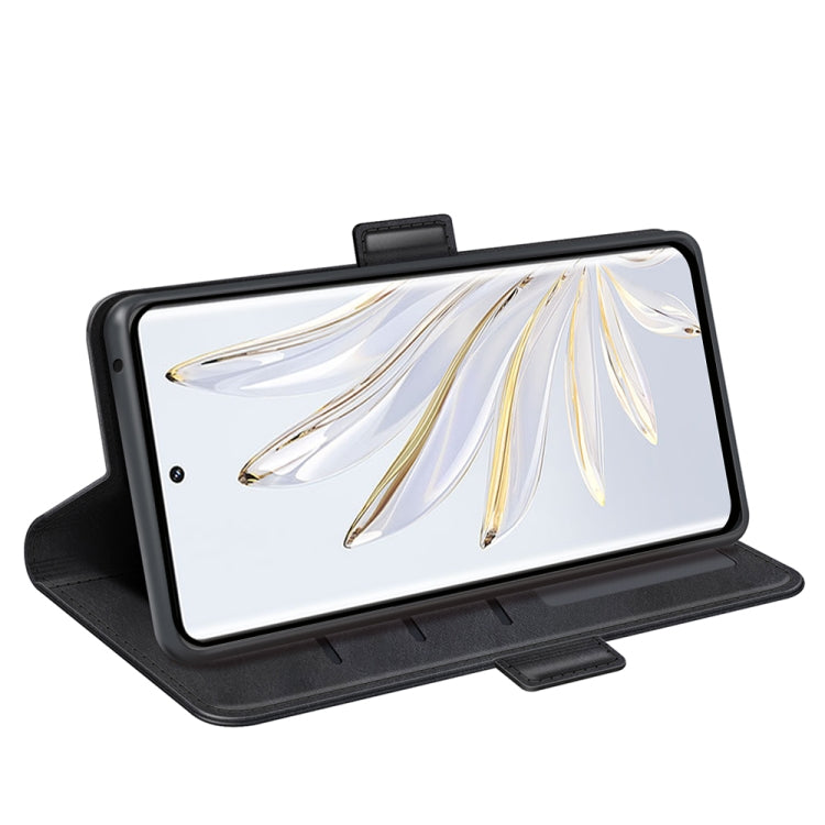 Per Honor 70 Custodia per cellulare in pelle con fibbia magnetica a doppio lato, Black, Yellow, Brown, Dark Blue, Red