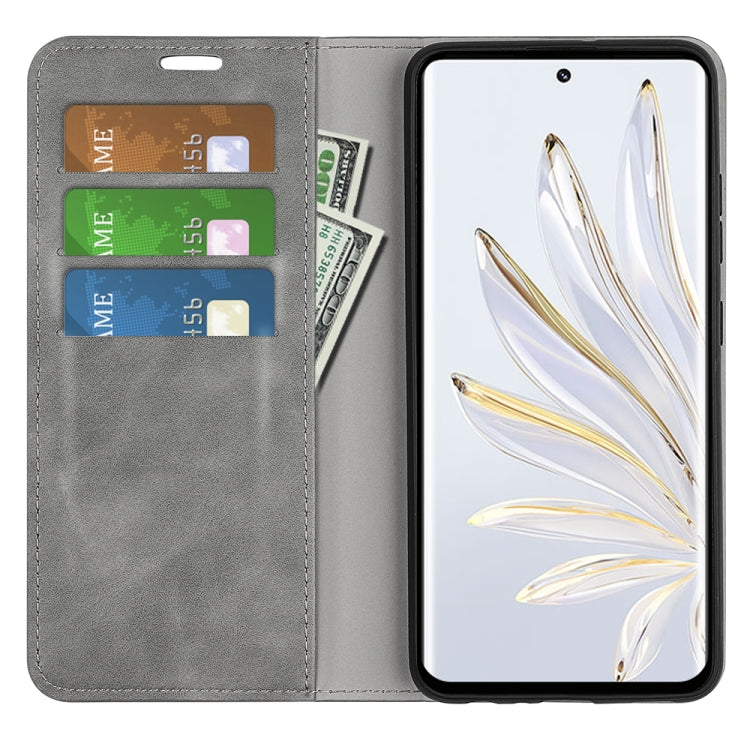 Per HuaWei Honor 70 Custodia per telefono in pelle con aspirazione magnetica retro-pelle, For Honor 70