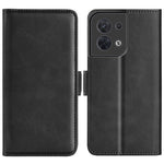 Per OPPO Reno8 Custodia per cellulare in pelle con fibbia magnetica a doppio lato, For OPPO Reno8