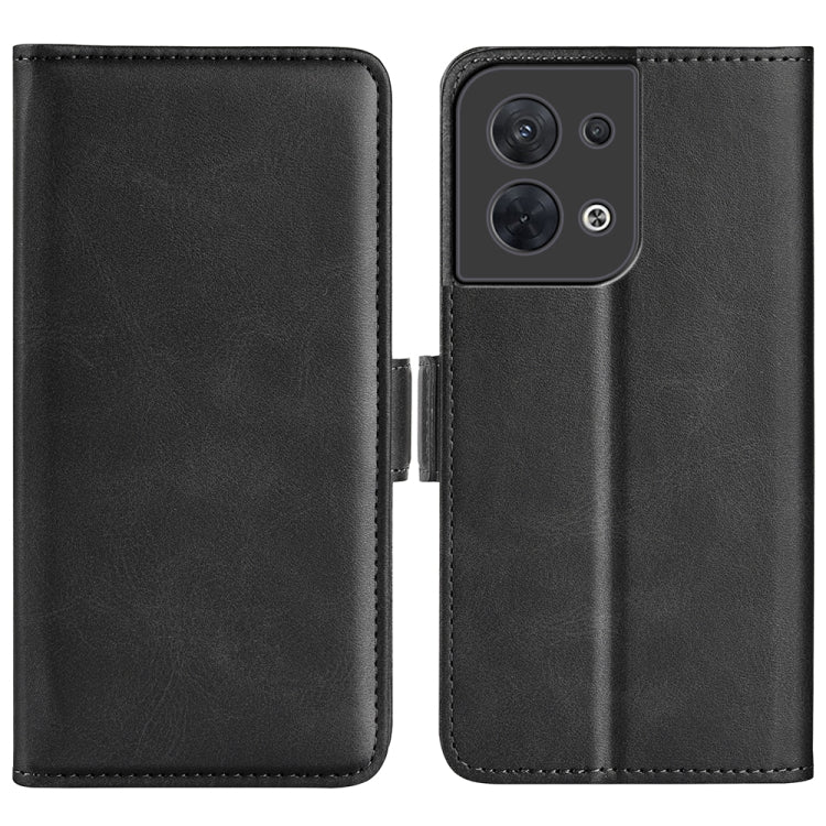 Per OPPO Reno8 Custodia per cellulare in pelle con fibbia magnetica a doppio lato, For OPPO Reno8