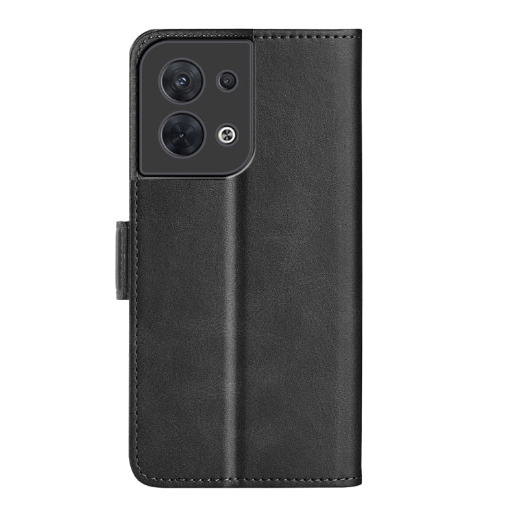 Per OPPO Reno8 Custodia per cellulare in pelle con fibbia magnetica a doppio lato, For OPPO Reno8