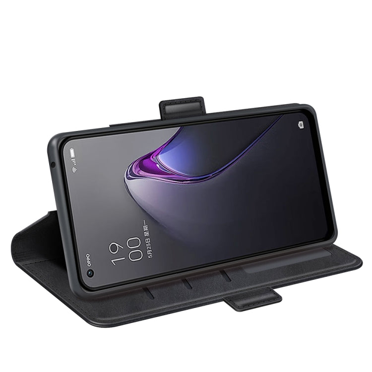 Per OPPO Reno8 Custodia per cellulare in pelle con fibbia magnetica a doppio lato, For OPPO Reno8