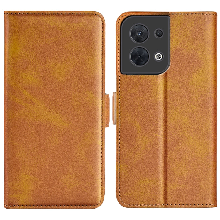 Per OPPO Reno8 Custodia per cellulare in pelle con fibbia magnetica a doppio lato, For OPPO Reno8