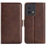 Per OPPO Reno8 Custodia per cellulare in pelle con fibbia magnetica a doppio lato, For OPPO Reno8