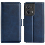 Per OPPO Reno8 Custodia per cellulare in pelle con fibbia magnetica a doppio lato, For OPPO Reno8