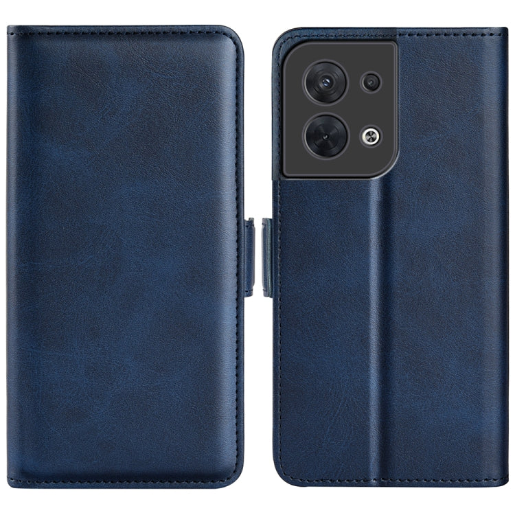 Per OPPO Reno8 Custodia per cellulare in pelle con fibbia magnetica a doppio lato, For OPPO Reno8