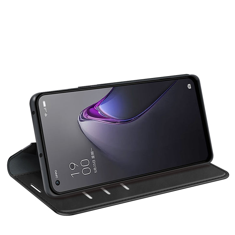 Per OPPO Reno8 Custodia per telefono in pelle con aspirazione magnetica retro-pelle, For OPPO Reno8