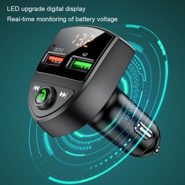 C8 Car U Disk Lettore Bluetooth Trasmettitore Fm QC3.0 Doppie porte USB Ricarica rapida, C8 QC3.0