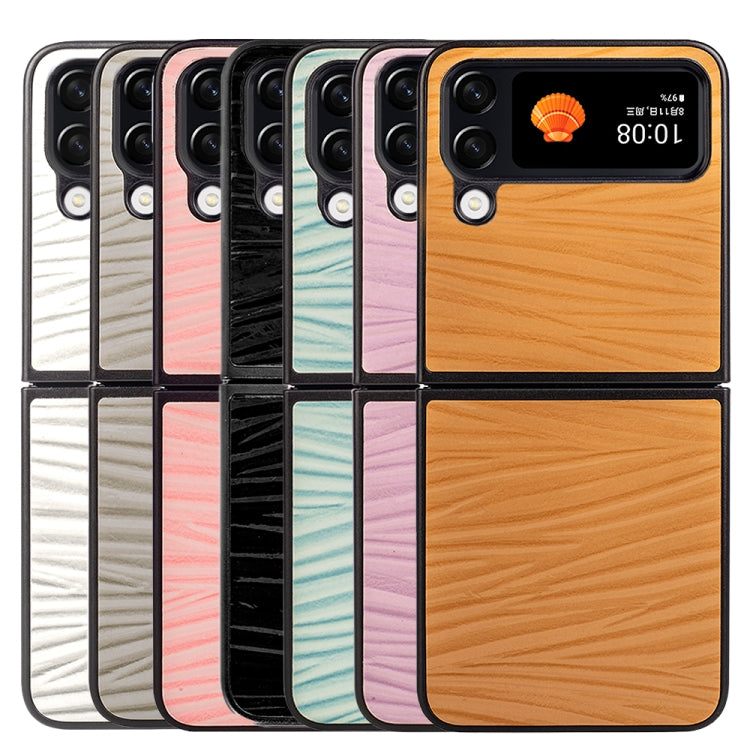 Per la custodia del telefono Samsung Galaxy Z Flip4 Water Ripple Texture, White, Pink, Black, Gray, Light Green, Purple, Brown