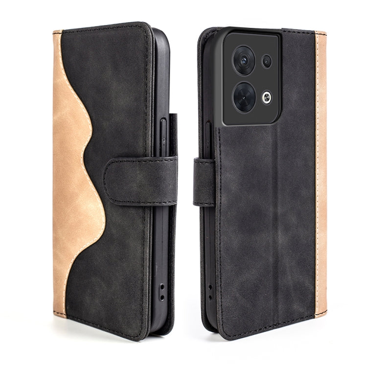 Per OPPO Reno8 Custodia per telefono in pelle flip orizzontale con cuciture, For OPPO Reno8
