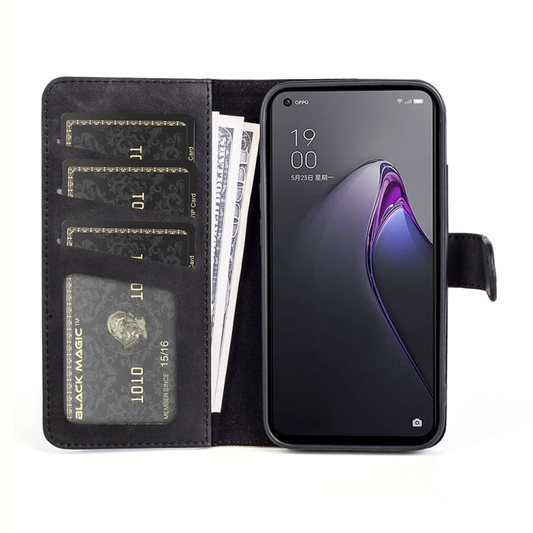 Per OPPO Reno8 Custodia per telefono in pelle flip orizzontale con cuciture, For OPPO Reno8