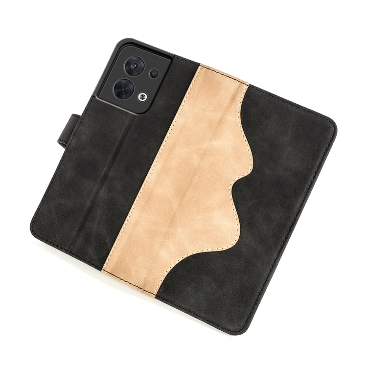 Per OPPO Reno8 Custodia per telefono in pelle flip orizzontale con cuciture, For OPPO Reno8