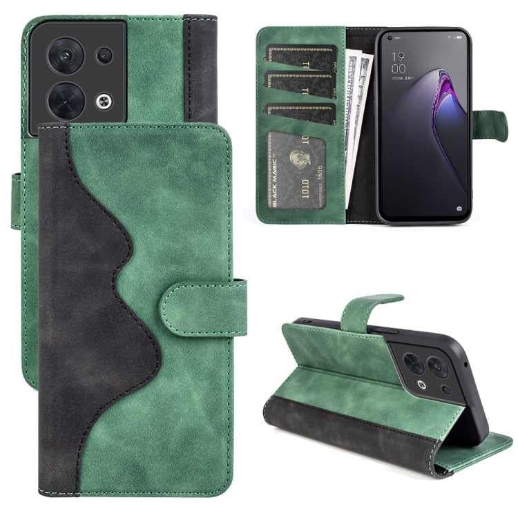 Per OPPO Reno8 Custodia per telefono in pelle flip orizzontale con cuciture, For OPPO Reno8
