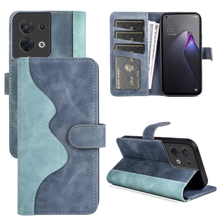 Per OPPO Reno8 Custodia per telefono in pelle flip orizzontale con cuciture, For OPPO Reno8