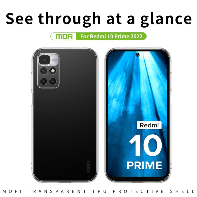Custodia per telefono in TPU ultrasottile serie MOFI Ming, For Xiaomi Redmi 10 Prime 2022, For Xiaomi Redmi 10 Power / 10C, For Xiaomi Redmi Note 11T SE / Note 10 5G, For Xiaomi Redmi Note 11T Pro 5G / Note 11T Pro+