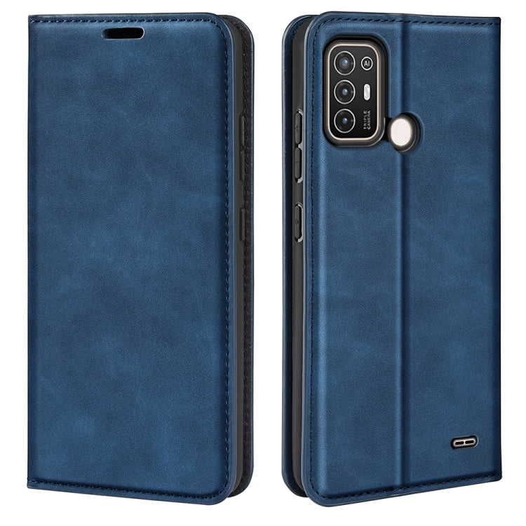 Per ZTE Blade A52 Custodia per telefono in pelle con aspirazione magnetica retro-pelle, For ZTE Blade A52