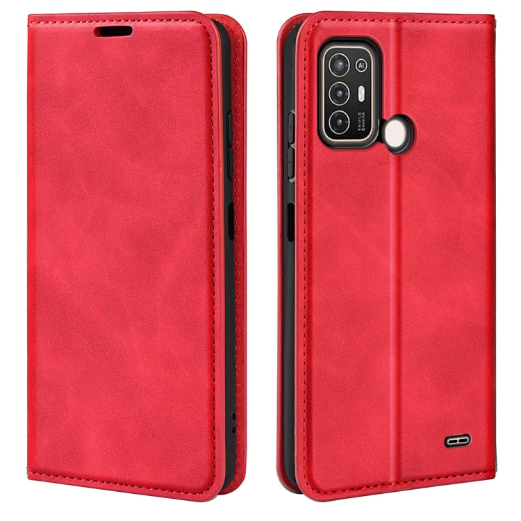 Per ZTE Blade A52 Custodia per telefono in pelle con aspirazione magnetica retro-pelle, For ZTE Blade A52
