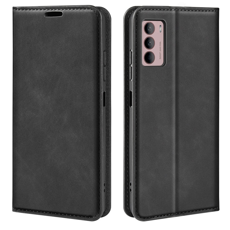Per Motorola Moto G42 Custodia in pelle con ventosa magnetica retro-pelle, For Motorola Moto G42