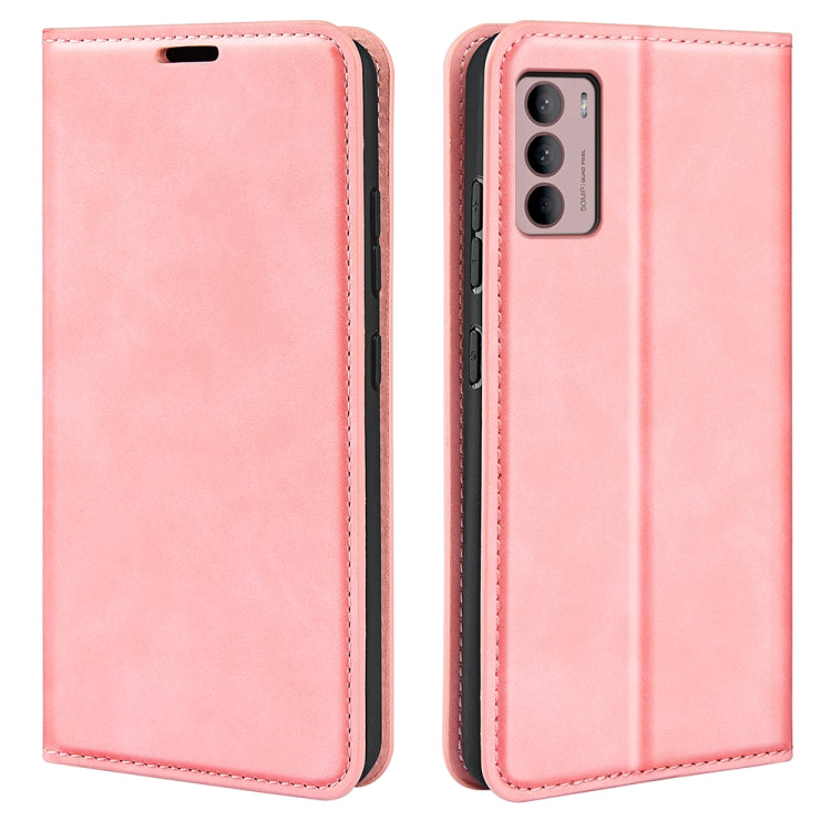 Per Motorola Moto G42 Custodia in pelle con ventosa magnetica retro-pelle, For Motorola Moto G42
