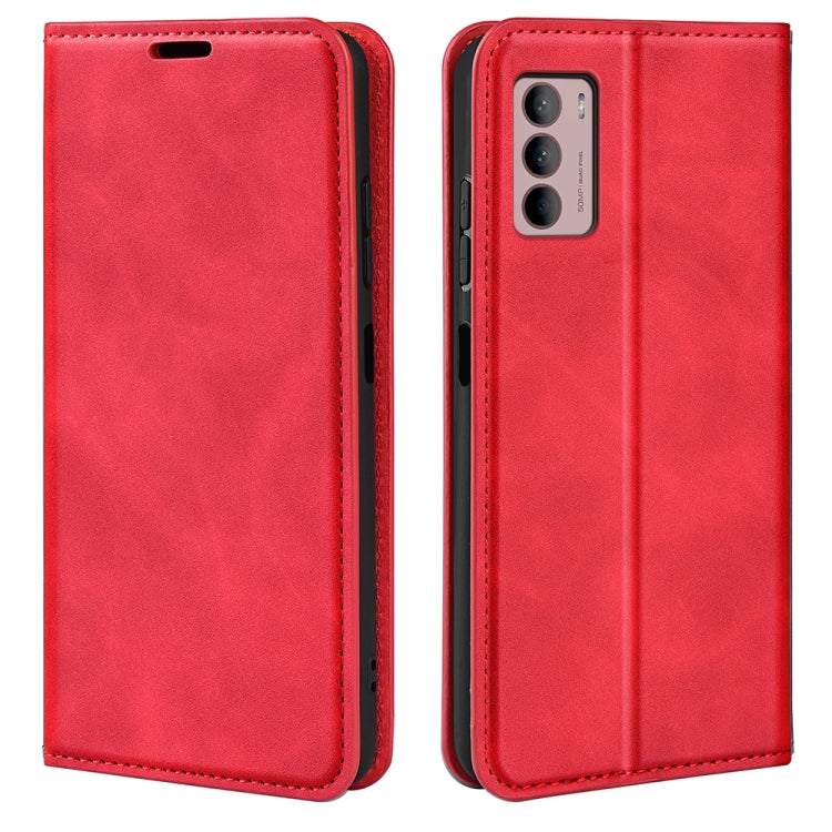 Per Motorola Moto G42 Custodia in pelle con ventosa magnetica retro-pelle, For Motorola Moto G42