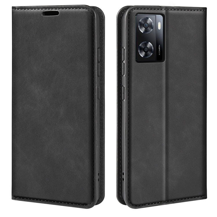 Per OPPO A57 4G Custodia per telefono in pelle con aspirazione magnetica retro-pelle, For OPPO A57 4G