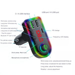 Caricabatteria da auto universale doppio USB F12 con trasmettitore Fm Lettore MP3 per auto Blue Tooth, F12