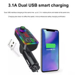 Caricabatteria da auto universale doppio USB F12 con trasmettitore Fm Lettore MP3 per auto Blue Tooth, F12