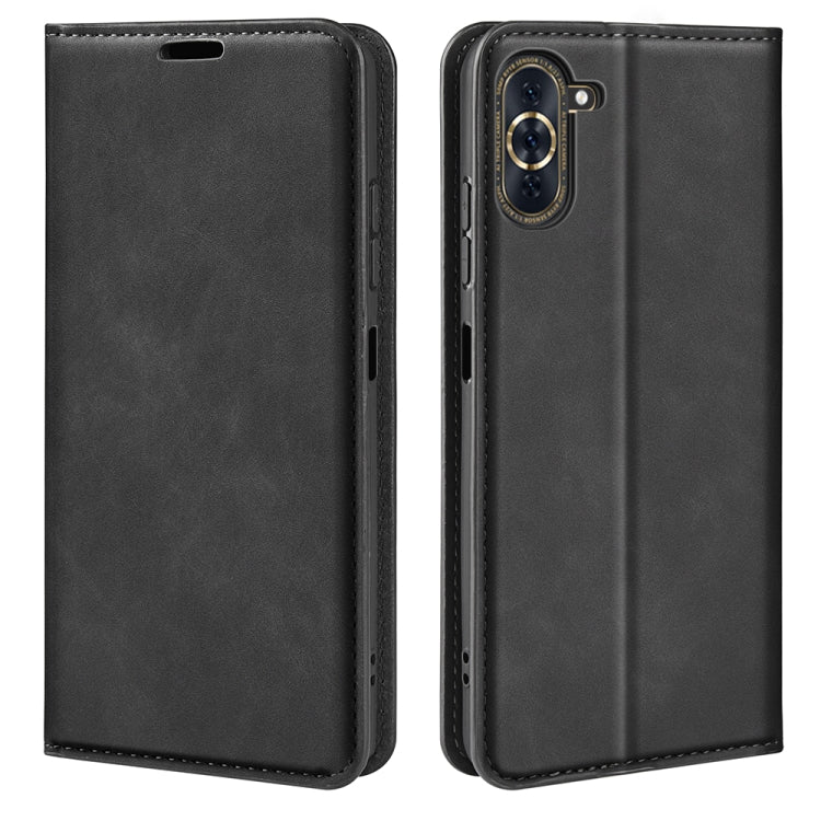 Per Huawei Nova 10 Pro Custodia in pelle con ventosa magnetica retro-skin, For Huawei Nova 10 Pro