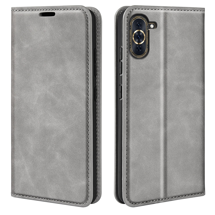 Per Huawei Nova 10 Pro Custodia in pelle con ventosa magnetica retro-skin, For Huawei Nova 10 Pro
