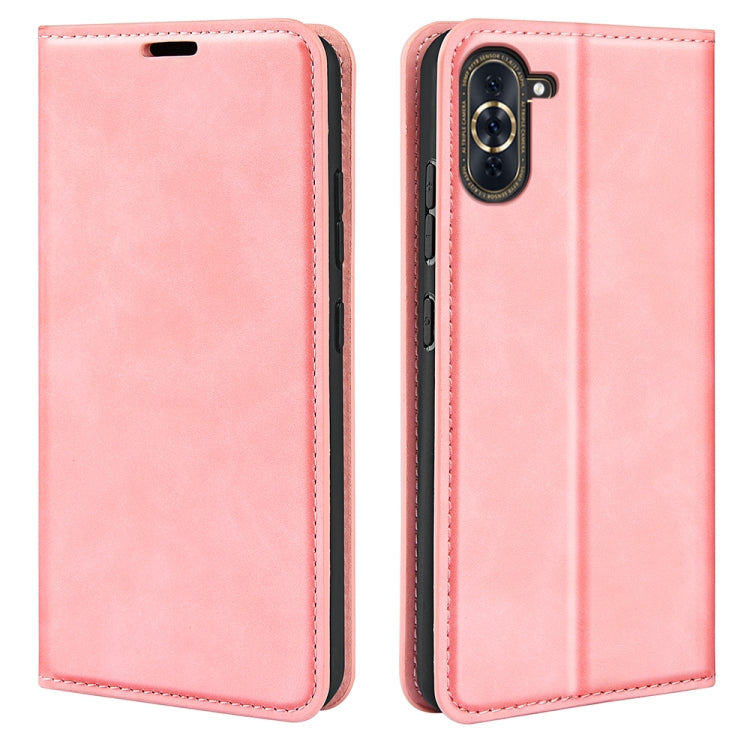 Per Huawei Nova 10 Pro Custodia in pelle con ventosa magnetica retro-skin, For Huawei Nova 10 Pro