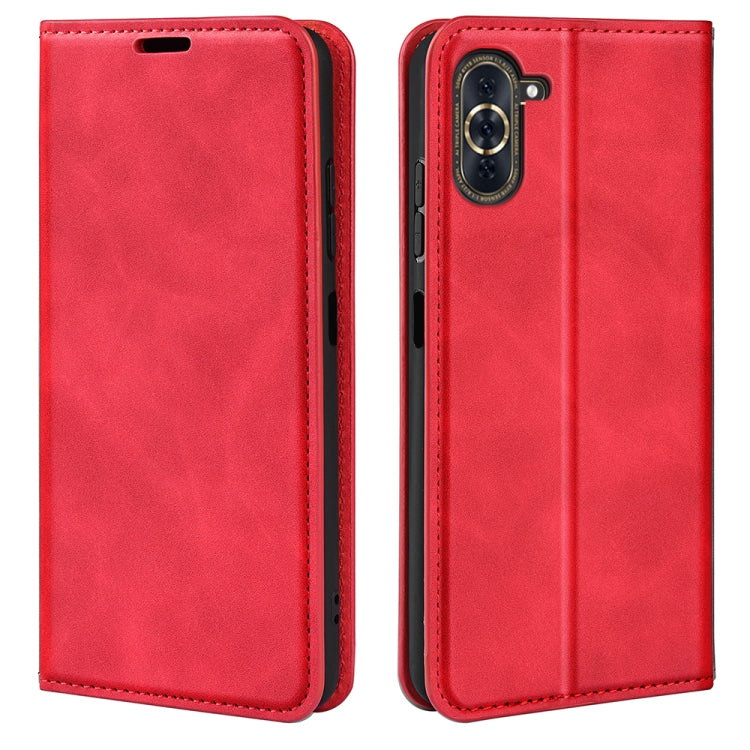 Per Huawei Nova 10 Pro Custodia in pelle con ventosa magnetica retro-skin, For Huawei Nova 10 Pro