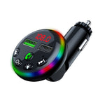 F13 Caricatore per smartphone per auto Chiamate in vivavoce 5.0 Lettore Bluetooth-MP3 Trasmettitore FM wireless per auto, F13