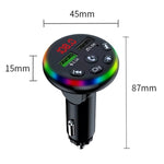 F13 Caricatore per smartphone per auto Chiamate in vivavoce 5.0 Lettore Bluetooth-MP3 Trasmettitore FM wireless per auto, F13