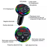 F13 Caricatore per smartphone per auto Chiamate in vivavoce 5.0 Lettore Bluetooth-MP3 Trasmettitore FM wireless per auto, F13